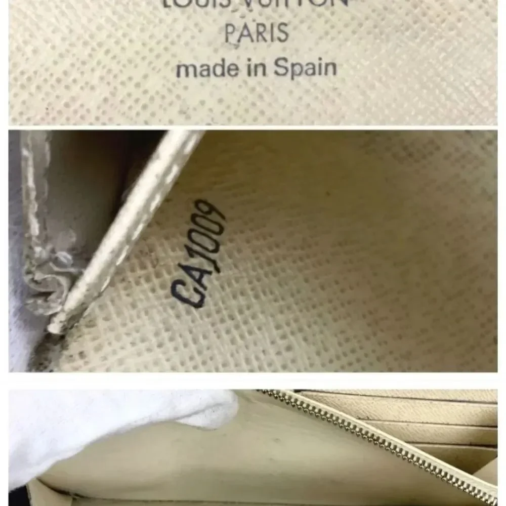 Authentic Louis Vuitton White Damier Wallet CAJ009.